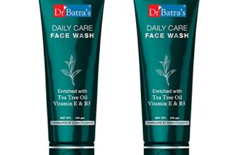 Dr Batra’s Daily Care Face Wash with Tea Tree Oil, Vitamin E & B3 | Helps Cleanse, Nourish & Refresh Skin | Gentle Daily Face Cleanser for Clear, Healthy Looking Skin | Suitable for All Skin Types | 100 ml Pack of 2