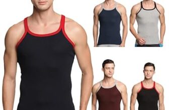 Genx Men’s Super Combed Cotton Gym Vest with Sports Style (Pack of 5) (Color May Vary) 5501-80cm