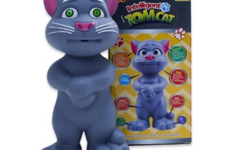 S E Talking Toy Cat for Kids – Intelligent Interactive Pet with Touch Features, Voice Recording & Playback, Music, Stories | Funny Musical Gift Toy (Grey, 3xAA Battery)
