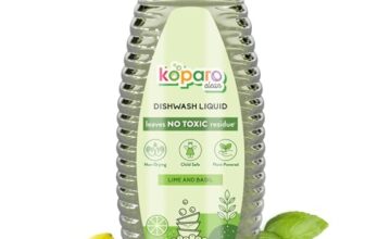 Koparo Organic Dishwash Liquid | 750ml | Lime And Basil Fragrance | Natural, Plant Based & Eco-Friendly | Removes Tough Grease, Soft on Hands | Baby & Pet Safe