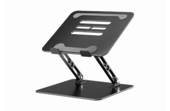 Cosmic Byte LS100 Aluminum Laptop Stand, Support Upto 16″ Laptops, 8 KG Load, Adjustable Height, Heat Dissipation Vents (Black)