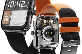 Fire-Boltt Ninja Phantom Smart Watch 1.83” Display, Transparent Clear Body Design, Bluetooth Calling, 120+ Sports Modes, Voice Assistant, AI Outfit Watch Face Smartwatch for Men & Women Blaze Orange