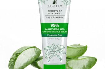PILGRIM Korean 99% Pure Aloe Vera Gel 200ml with Vitamin E & Vitamin B5 for Face & Hair | Hydrates & Soothes Skin | Conditions & Softens Hair | Free from Parabens, Sulphates, Mineral Oils & Fragrance I For Women and Men