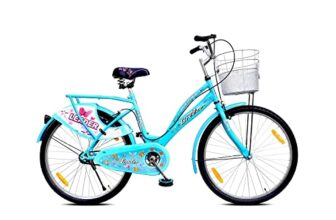 Leader Lady Star Breeze 26T Bicycle for Girls/Women with Front Basket and Integrated Carrier | Ideal for 12 + Years(26) Road Bike,Commuting Bike,Aqua Blue,Womens,Rigid,18 inches