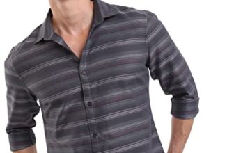 KETCH Mens Full Sleeves Slim Fit Shirt (KHSH001348_Grey_S)