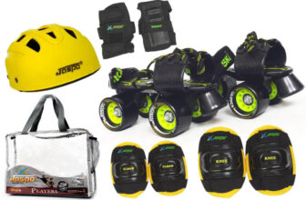 Jaspo Brillient Pro Senior Combo (skates+helmet+knee+elbow+wrist+bag) for 6 -14 years Skating Kit