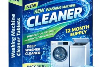 ARABEX™ Washing Machine Cleaner Tablets (16 Tablets) | Drum & Pipe Deep Cleaner |Removes Odour, Limescale & Residue | For Front Load & Top Load Fully Automatic Washing Machines | Fresh Scent
