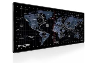 STRIFF World Map Extended Size (800 mm x 300 mm x 2 mm) Gaming Mouse Pad| Desk Mat | Stitched Edges| Non-Slip Rubber Base|Computer Laptop|Keyboard Mouse Pad for Office & Home (World Map)