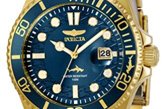 Invicta Stainless Steel Analog Blue Dial Men Watch-30024, Gold Band