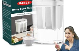 PANCA Hung Curd Strainer Box | Curd Maker and Greek Yogurt Maker – 1100ml Fine Mesh Strainer with Lid | Multifunctional Yoghurt Filter (White)