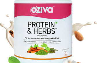 OZiva Protein & Herbs for Women |Manage Weight & Metabolism| Reduce Body Fat |No Sugar Whey Protein(400 g, Vanilla Almond)