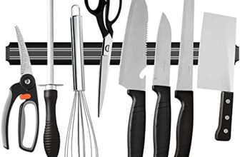 Crasts Magnetic Knife Holder Rack for Kitchen (Black)