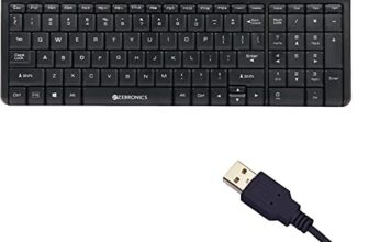 ZEBRONICS Zeb-Glide USB Wired Multimedia Keyboard for PC/Laptop with Rupee Symbol Key, Plug & Play, Gold Plated USB Connector