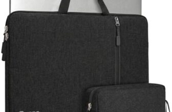 Dyazo 13.3 Inch Slim Laptop Carry Sleeve with Front Pocket & Charger Pouch | Protective Water-Resistant Case Cover | Compatible for MacBook Air/Pro, HP, Dell, Lenovo, Asus & Other Notebooks (Black)