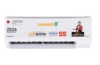Panasonic 1.5 Ton 3 Star, New Star rated, Inverter Split AC (DusterBuster Tech, Smart Auto Cool, Higher Airflow, 55°C Oper., Copper Cond., 8in1 Convertible, 2-Way,Powerful Mode,PM0.1 Filter,CS/CU-SU18BKY3T,White)