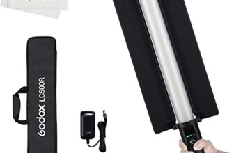 GODOX LC500R RGB LED Light Stick Camera & Photo Accessories Lighting,2500K-8500K Full Color, 14 Lighting Effects, with Barndoor & Carry Bag (Remote Not Included), Black
