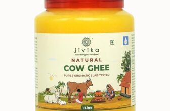 Jivika Natural Cow Ghee 1L | 100% Pure, Natural, Hand Churned | Grass-Fed Desi Ghee | Nutritious, Heart Healthy, Boosts Immunity & Energy | Lab Tested PET Jar