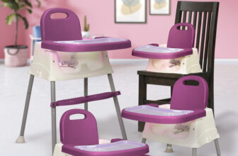 LuvLap 4 in 1 Convertible Baby High Chair with footrest & booster seat for Baby Feeding(Purple)