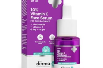 The Derma Co 10% Vitamin C Face Serum with 5% Niacinamide, Powered by Deep Penetration Formula™ | Fades Dark Spots | Reduces Pigmentation | Boosts Collagen | Brightens Skin | All Skin Types | 10 ml