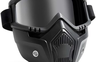 Btag Anti Scratch UV Protective Motorcycle Face Mask with Detachable Goggles | Anti-Fog UV Protection Riding Mask with Removable Breathable Filter | Full Face Windproof Shield for Biking.(Black)