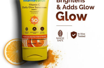 Mamaearth Sunscreen – SPF 50 PA++++ Daily Glow with Vitamin C & Turmeric for Sun Protection(50 g)