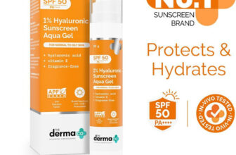 The Derma Co Sunscreen – SPF 50 PA++++ 1% Hyaluronic Sunscreen Aqua Ultra Light Gel with SPF 50 PA++++ For Broad Spectrum, UV A, UV B & Blue Light Protection(50 g)