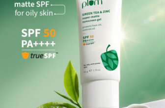 Plum Sunscreen – SPF 50 PA++++ Green Tea & Zinc Super-Matte SPF 50 Sunscreen Gel | For Oily Skin |(50 g)