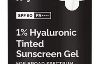 The Derma Co Sunscreen – SPF 60 PA++++ 1% Hyaluronic Tinted Sunscreen Gel for Broad Spectrum Protection(50 g)