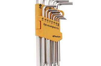 Asian Paints TruCare 26-in-1 Pcs Hex/Allen Key Set | Carbon Steel with Rust & Corrosion Resistant | Chrome Plating & Satin Finish | Multipurpose Tool Kit with 25° Ball-End Angle