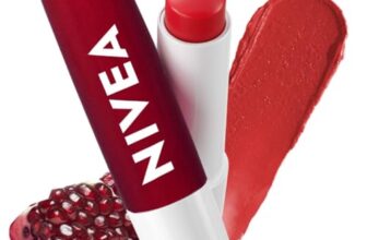 NIVEA Shine Caring Lip Balm, Pomegranate, 4.8G, Red