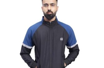 SS Professional Jacket for Men’s | Color: Black/Blue | Size: Medium | Material: Polyester | for Men & Boys | Lightweight and Durable | Moisture-Wicking Fabric | Enhanced Flexibility