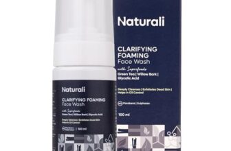 Naturali Clarifying Foaming Face Wash | With Willow Bark, Green Tea & Glycolic Acid | Cleanses Skin Under The Beard | Gently Exfoliates | Removes & Controls Excess Oil | 100ml
