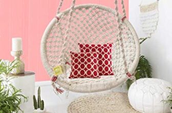 Curio Centre Round Cotton Home Swing & Hammock Chair (135 Cm X 57 Cm X 43 Cm, White)