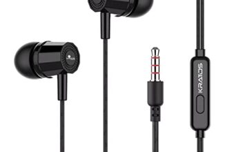 Kratos Thump Wired Earphones, Powerful Bass, HD Sound Quality Earphones, Tangle Free Cable, Comfortable in Ear Fit, with 3.5 mm Jack – Black