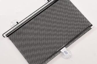 Car Window Sun Shade Roller Curtain with Suction Cups – UV Protection Mesh Auto Retractable Sunshade for Car Side Windows and Home Glass | Privacy Block Travel Heat Shield Cover