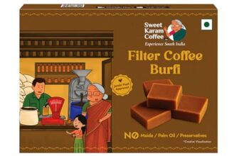 Sweet Karam Coffee Filter Coffee Burfi – 125grams | No Maida or Preservatives | Made with Filter Coffee & Khoa | Authentic Homemade Recipe | Perfect for Gifting & Festive Celebration