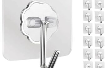 SkyWare Adhesive Hooks 13.2LB(Max) Heavy Duty Self Adhesive Hooks Transparent Waterproof and Oilproof Wall Hooks for Kitchen Bathroom Shower Door Outdoor Home Improvement Utility Hook (Pack of 20)