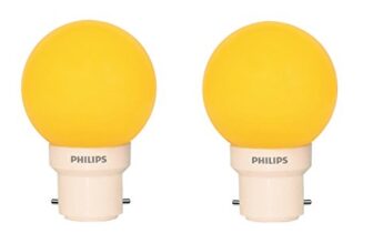 Philips Deco Mini 0.5-Watt B22 Base LED Bulb (Yellow) – Pack of 2
