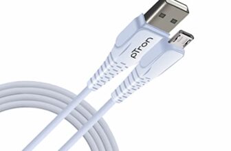 pTron USB-A to Micro USB 2.4A Fast Charging Cable compatible with Android Phones/Tablets, 480mbps Data Transfer Speed, Made in India, Solero M241 Tangle-free USB Cable (Round, 1M, White)