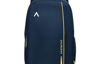 Aristocrat Nova 15L Laptop Backpack for Men & Women with Bottle Pocket | Padded Shoulder Straps, Multi Compartments | Travel & College Bag | Dark Blue