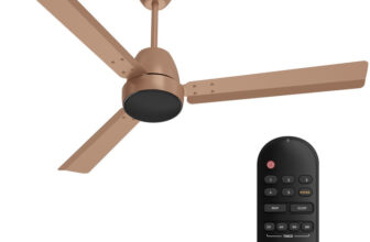 Crompton Energion Nucleoid BLDC Technology Remote Control High Air Delivery with 4 Year Warranty Energy Saving 1200 mm Ceiling Fan(5 Star | Gilded Beige | Pack of 1)