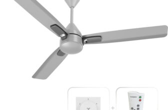 Crompton Caelum with 4 Year Warranty BLDC with Remote and Regulator 1200 mm Ceiling Fan(5 Star | Metallic Grey | Pack of 1)