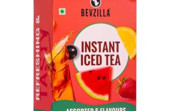Bevzilla Iced Tea Powder Assorted 5 Flavours Pack, Ice Brew, Cold Brew, Strong and Highly Flavourful, No Artificial Ingredients, 30 Calorie Instant Ice Tea Powder, 30 GM Each Sachet x 5