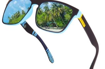 Dervin UV Protected Retro Square Polarized Sunglasses for Men and Women (Blue)