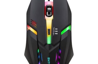 ENTWINO Ranger Gaming Mouse, Braided Wire, DPI Button, Metal Bottom, Wired Optical Mouse for Laptops and Computers