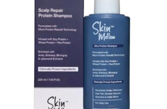 Skin Mellow Protein Shampoo 220 ml | Scalp Repair Formula | Helps Reduce Dandruff & Itchiness | Smooth & Strong Hair | For Men & Women