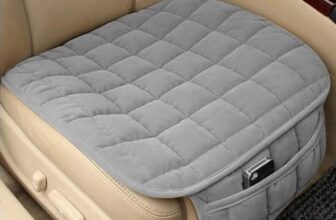 HSR Comfortable Ultra-Soft Memory Foam Car Seat Cover with Non-Slip Grip and Storage Pouch – Universal Fit, Car Seat Cover (Gray Front 1PC)
