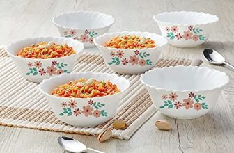 Larah by BOROSIL Ayana 6 Pcs Opalware Soup Bowl Set (210 ml Each), White