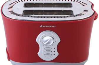 WONDERCHEF Crimson Edge Slice Toaster Plus 800 W Pop Up Toaster(Red)