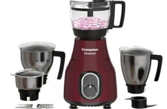 Crompton Duro Grand Plus Food Processor | Mixer Grinder | 750W Powertron Motor | 3 jars and 2L Food Processor Master Jar | Complete Food Preparation | 5y on Motor and 3y on Product